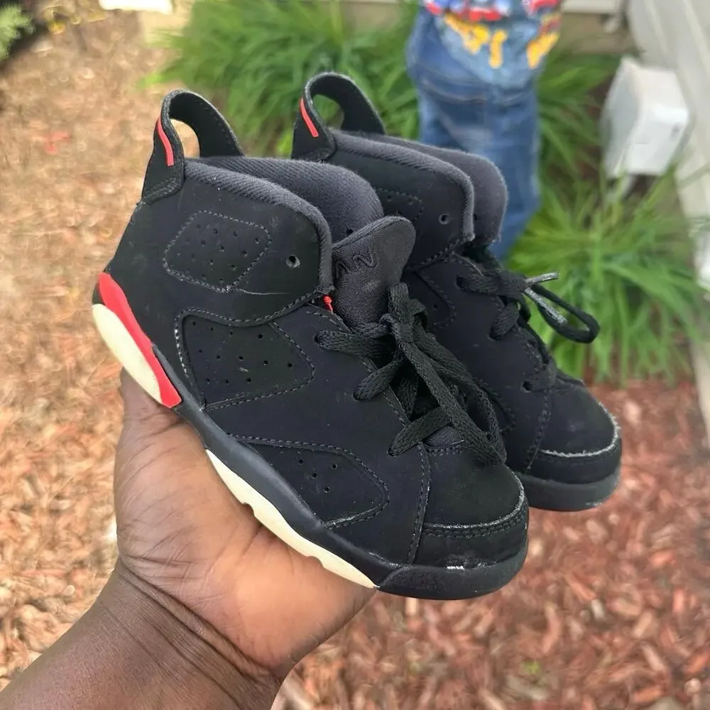 Nike Air Jordan 6 Retro Toddler Boy‎ Athletic Shoes Size 10 Black